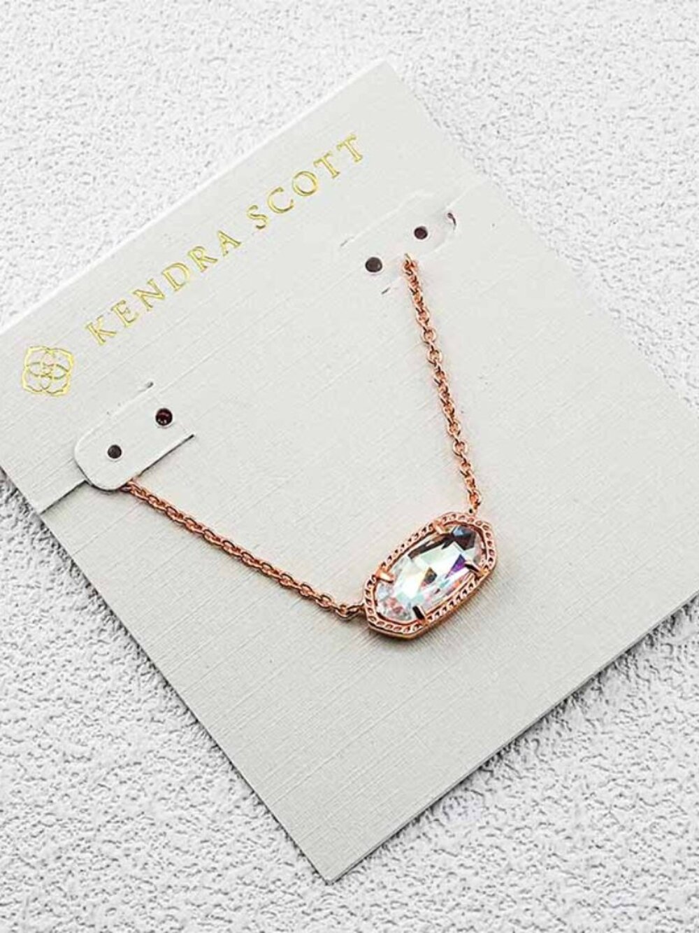Kendra Scott Rose Gold Iridescent Crystal Elisa Necklace